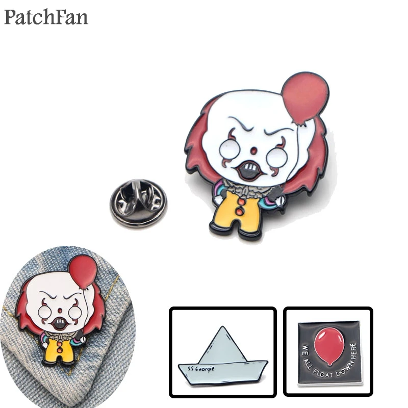 Patchfan Стивен Кинг это клоун цинковый сплав галстук булавки значки para рубашка сумка Одежда Кепка рюкзак броши для обуви значок медаль A1309