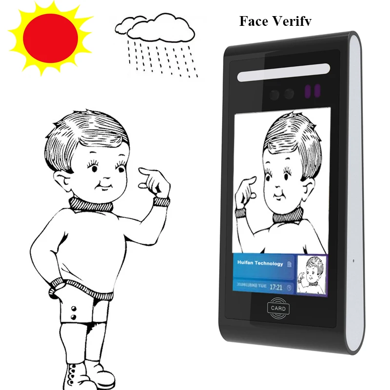 5 дюймовый Wi Fi Android открытый динамическое лицо рабочего времени дверной замок