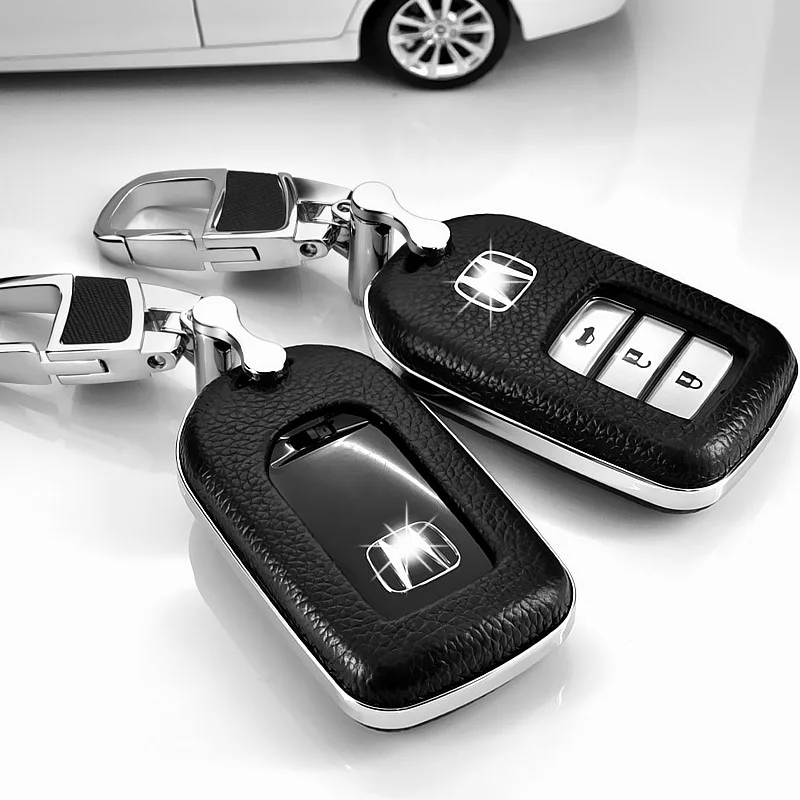 black set Автомобильный чехол для ключей fob для Honda Vezel City Civic Jazz CRV Crider HRV Accord EX EXL Fit Freed Remote smart Key автомобильный Стайлинг - Название цвета: black set