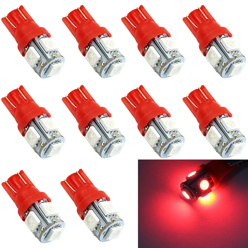JX LCLYL 10 шт. T10 194 168 W5W 5050 5LED автомобиля Клин Ширина хвост светильник лампа