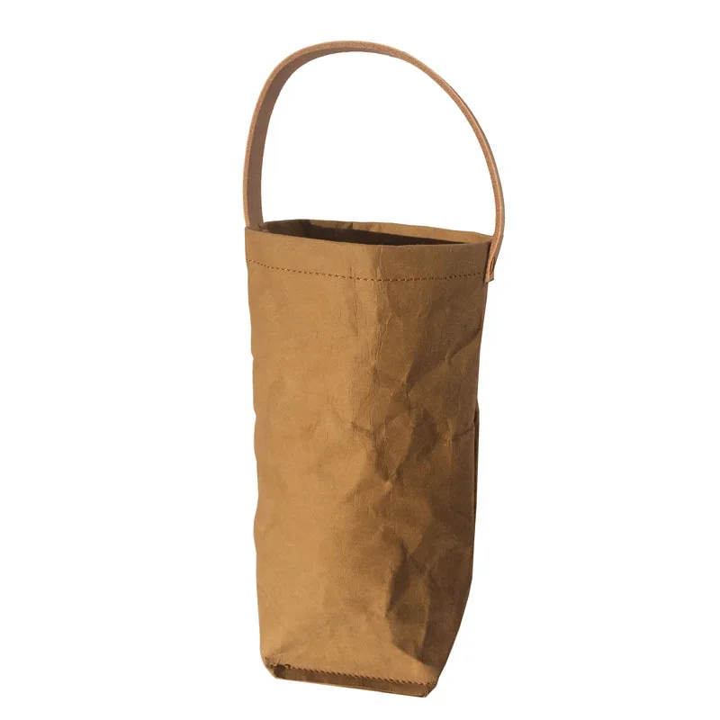 

Washable Kraft Paper Storage Bag Scandinavia Long Section Plants Grow Paper Sundries Flower Storage Beer Bag Organizer for Home