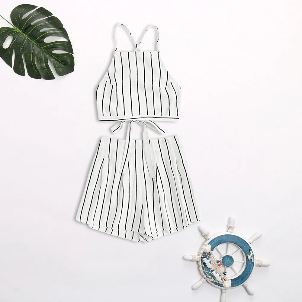 

2 Piece Set Women Summer Women's Two Piece Crop Top short Set Sleeveless Outfits Summer Clothes For Women Sleeveless cothes