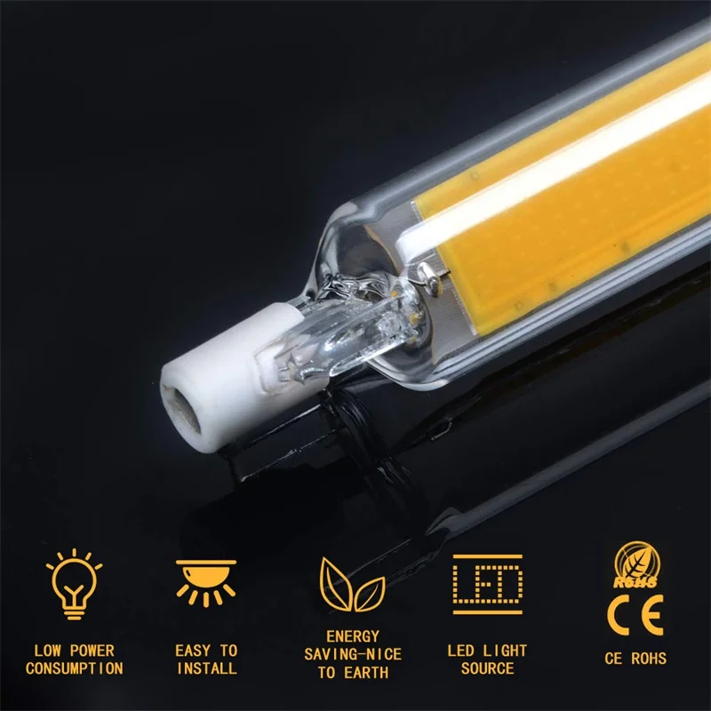 Cob r7s led 118 мм 110 в 120 220 230 В 13 Вт трубчатый стеклянный светильник лампа замена