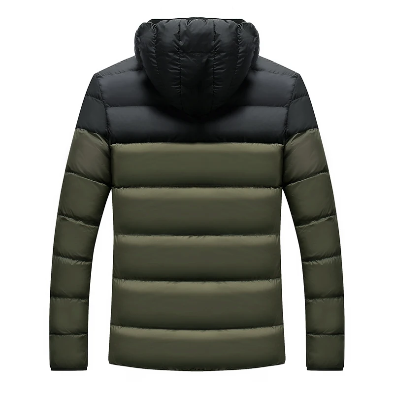 Riinr Men Winter Parka Jacket 2019 Men's Fashion Brand Simple Patch Work Hooded Outwear Male Casual Comfortable Parkas | Мужская