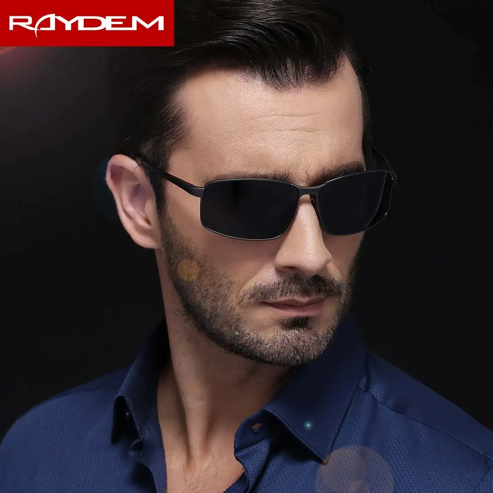 RAYDEM брендовые дизайнерские поляризованные мужские солнцезащитные очки без