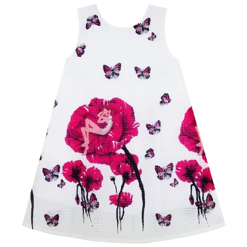 Sunny Fashion платья для девочек платье Малышка Спать в Цветок Шаблон Бабочка красный