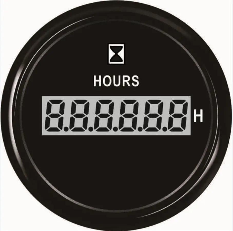 black 1 Упаковка из 1 Красной подсветки 52 мм цифровые счетчики часов 9-32VDC ЖК-часы водонепроницаемые часы измерители времени для авто лодки - Цвет: black 1