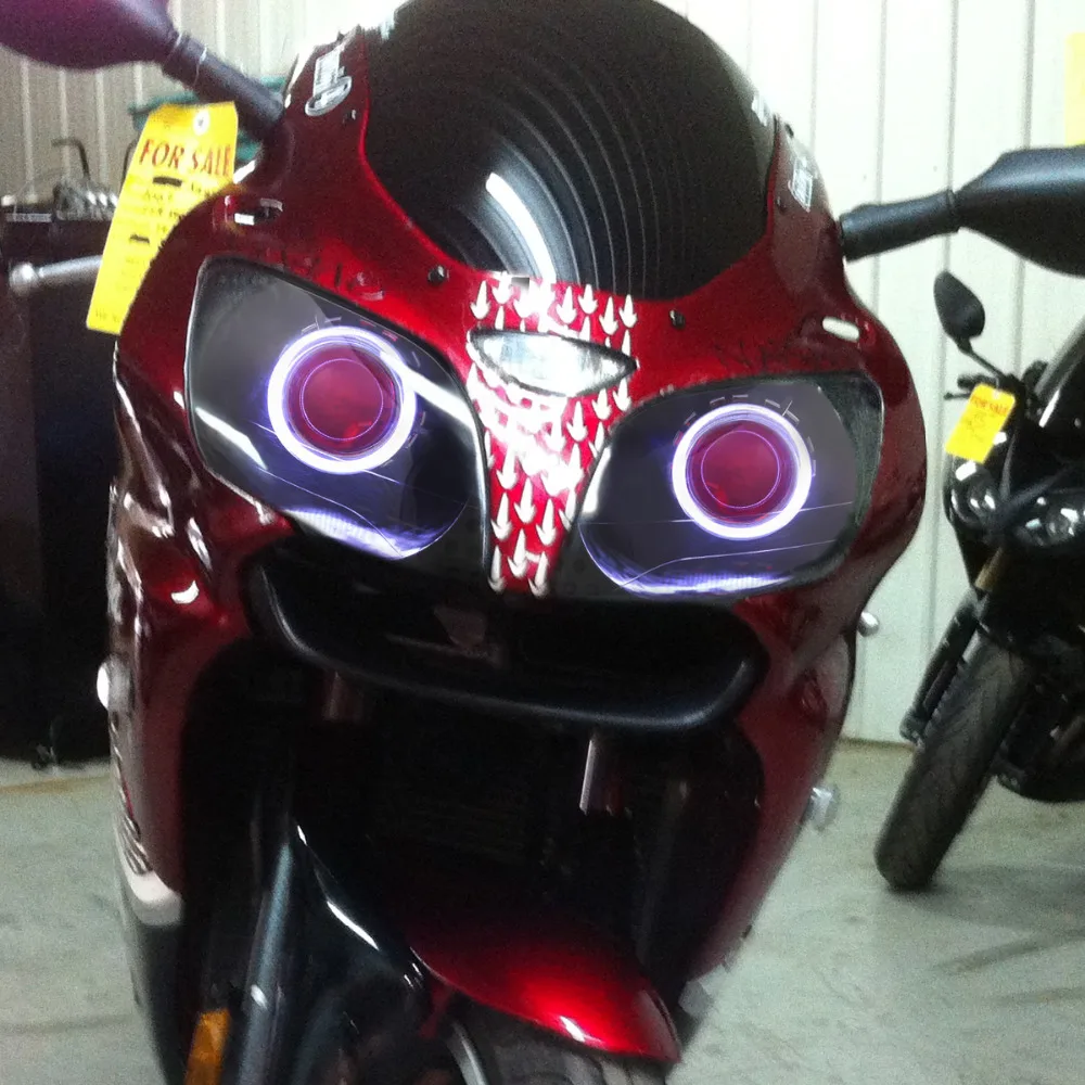KT Полностью Мотоцикл Фар Сборки Подходит для Kawasaki Ninja ZX 6R ZX6R 2000 2001 2002 Ангел Гало