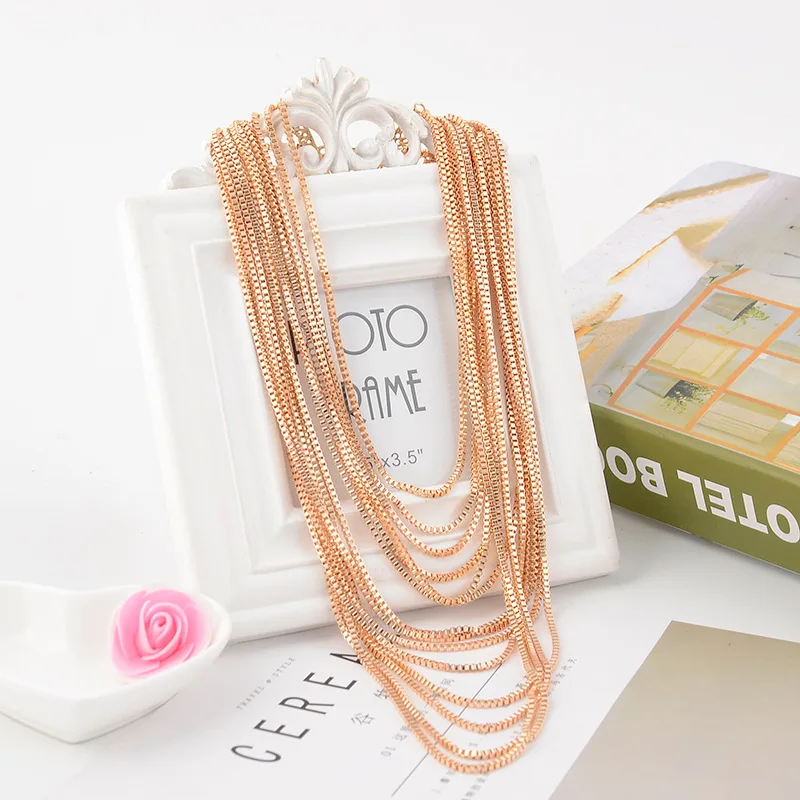

Risyh Retro exaggerated multi-layer chain item sweater accessories ladies necklace