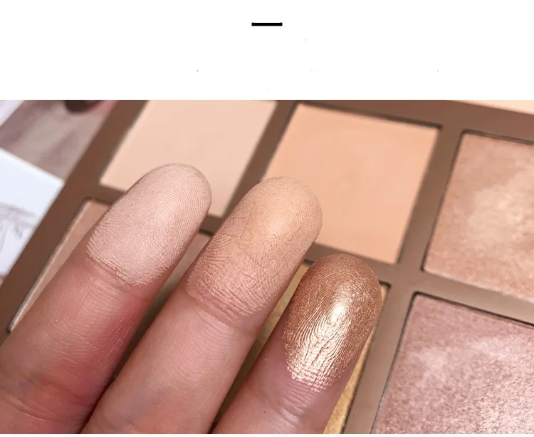 9 цветов хайлайтер Шиммер и блеск губы лицо бронзер Highliter Glow Kit Countour макияж хайлайтер Iluminador Maquiagem