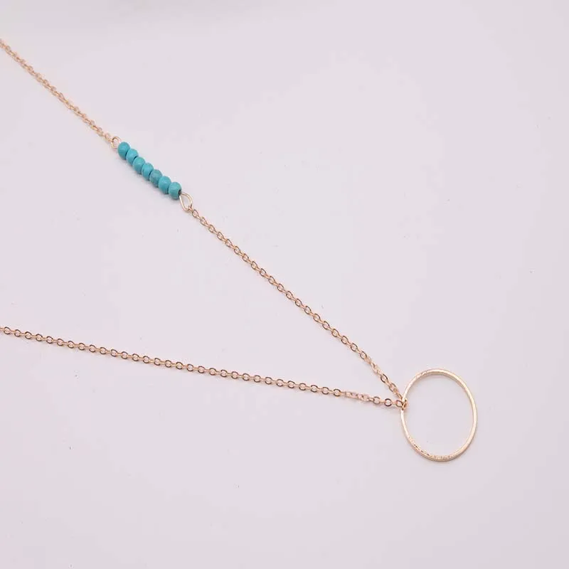 Новинка 2018 ожерелье с двойными кругами золотого и серебряного цвета для девочек