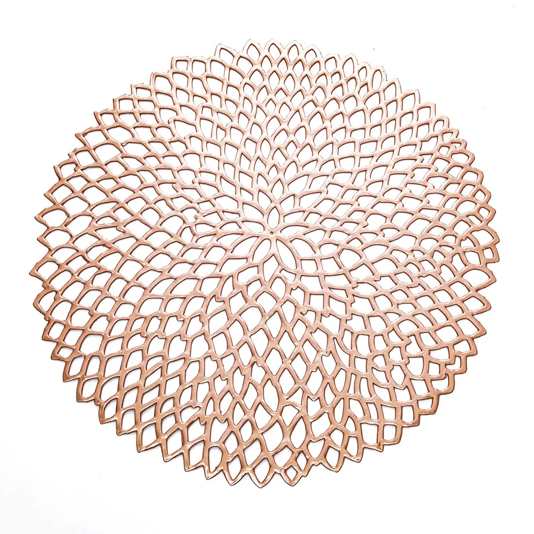 Rose Gold Пластиковые Полые столовые приборы для обеденного стола, теплоизоляционные Нескользящие круглые подставки, круглые столовые приборы - Цвет: Rose Gold