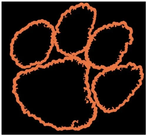 

(2Pcs) Clemson Tigers Paw decal sticker 12.5cm