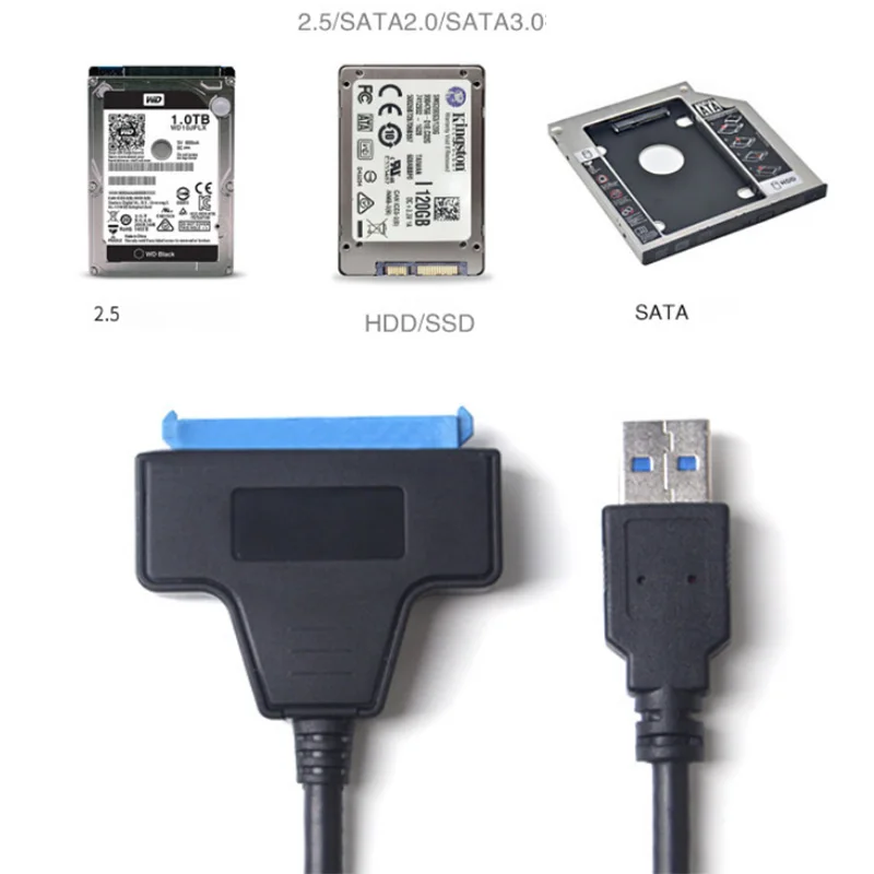 USB 3 0 SATA кабель Sata к адаптер Поддержка 2 5 дюймов внешний SSD HDD жесткий диск 22 Pin III