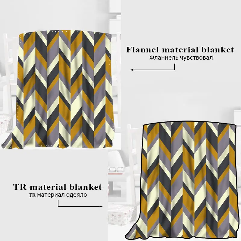 

Custom Wavy Striped Dots Blanket Manta Flannel Blanket Sofa/Bed/Plane Travel Bedding 80X150cm.100X125cm,125X150cm