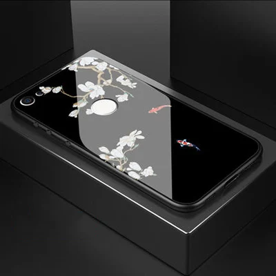Vintage Flowers Case For Smartisan Nut U3 Pro PC+Tempered Glass Patterned For Smartisan Nut U3Pro Cases Silicone Edge Cover - Цвет: A4