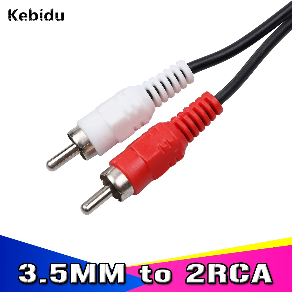 Kebidu 5 шт. Универсальный 3 мм стерео аудио гнездо на 2 RCA штекер для наушников Y