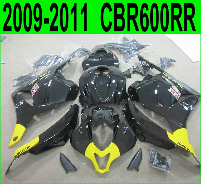 Горячая Распродажа Обтекатели для Honda CBR600RR 2009 2011 2012(черный, серый) cbr 600rr 09 10 11 обтекатель комплект SZ67