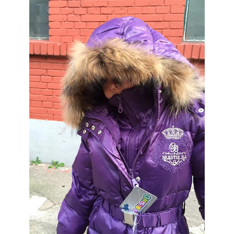 Бесплатная Доставка Высококачественный Пуховик для Девочек Пуховое Пальто