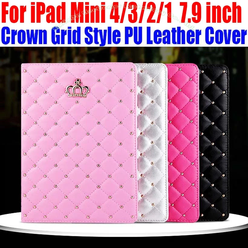 Чехол Smart Case для IPad Mini 4 3 2 1 7 9 дюймов Модные сетки Корона Стиль PU кожаный чехол