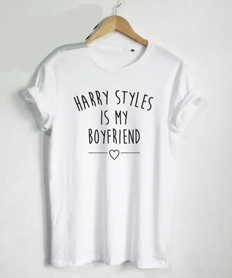 Женская футболка с логотипом Harry Styles is my boyfriend Повседневная подарок Прямая