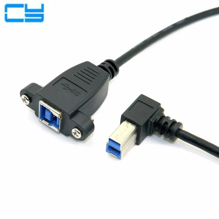 Черный USB 3 0 USB3.0 крепление на заднюю панель B Тип Женский правый угловой 90 градусов