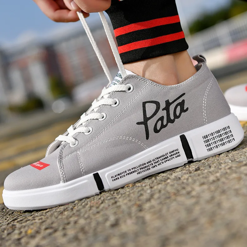 Мужская обувь Новинка 2019 года Вулканизированная трендовая парусиновая на