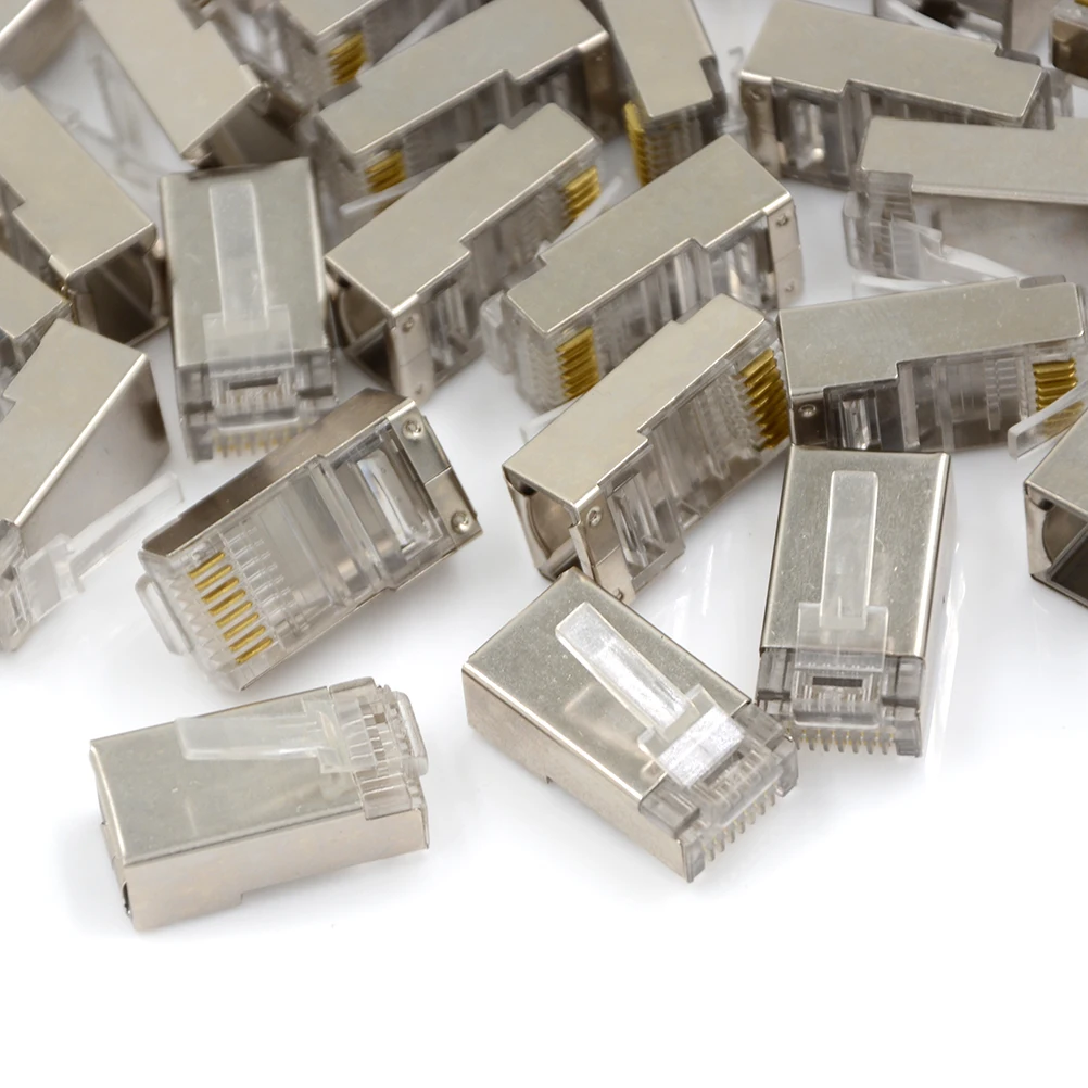 50 шт. многофункциональные RJ45 Cat6 8Pin 8P8C экранированные многожильные обжимные