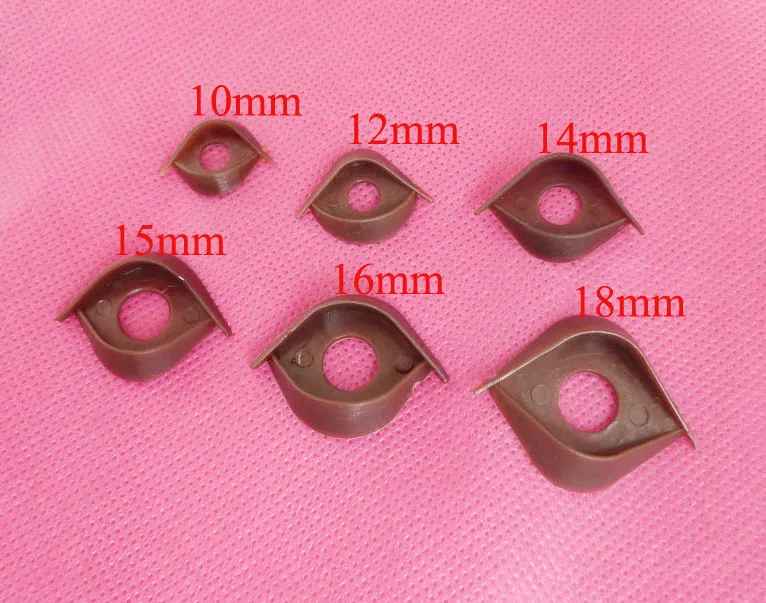 

60pcs/lot 10mm/12mm/14mm/15mm/16mm/18mm/20mm/24mm brown toy double eyelid for toy eyes accessories--size option