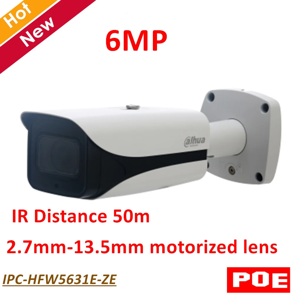 Dahua POE 6MP WDR IR Bullet сетевая IP камера 2 7 мм 13 5 Моторизованный объектив расстояние 50 м