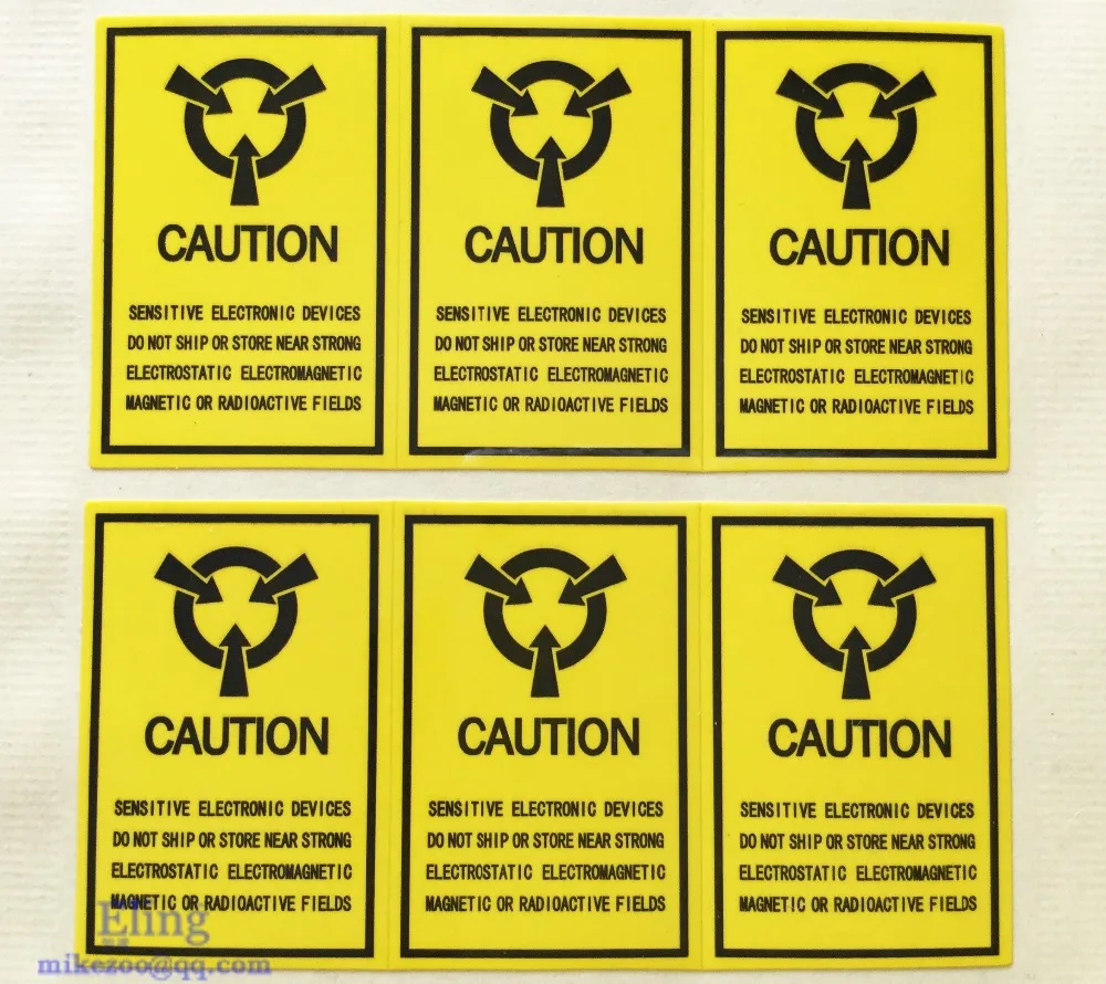 5000pcs/lot 2.7x4cm CAUTION SENSITIVE ELECTRONIC DEVICES paper sticker with gloss lamination, Item No. CA32