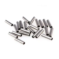 100pcs black silver round copper fishing tube fishing wire pipe crimp sleeves connector fishing line accessories tool