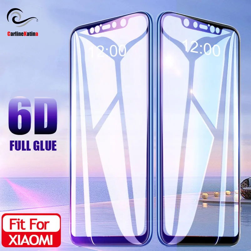 Защитное стекло 6D для Xiaomi Mi 8 lite Mix 3 Redmi note 6 pro pocophone f1 закаленное с полным покрытием