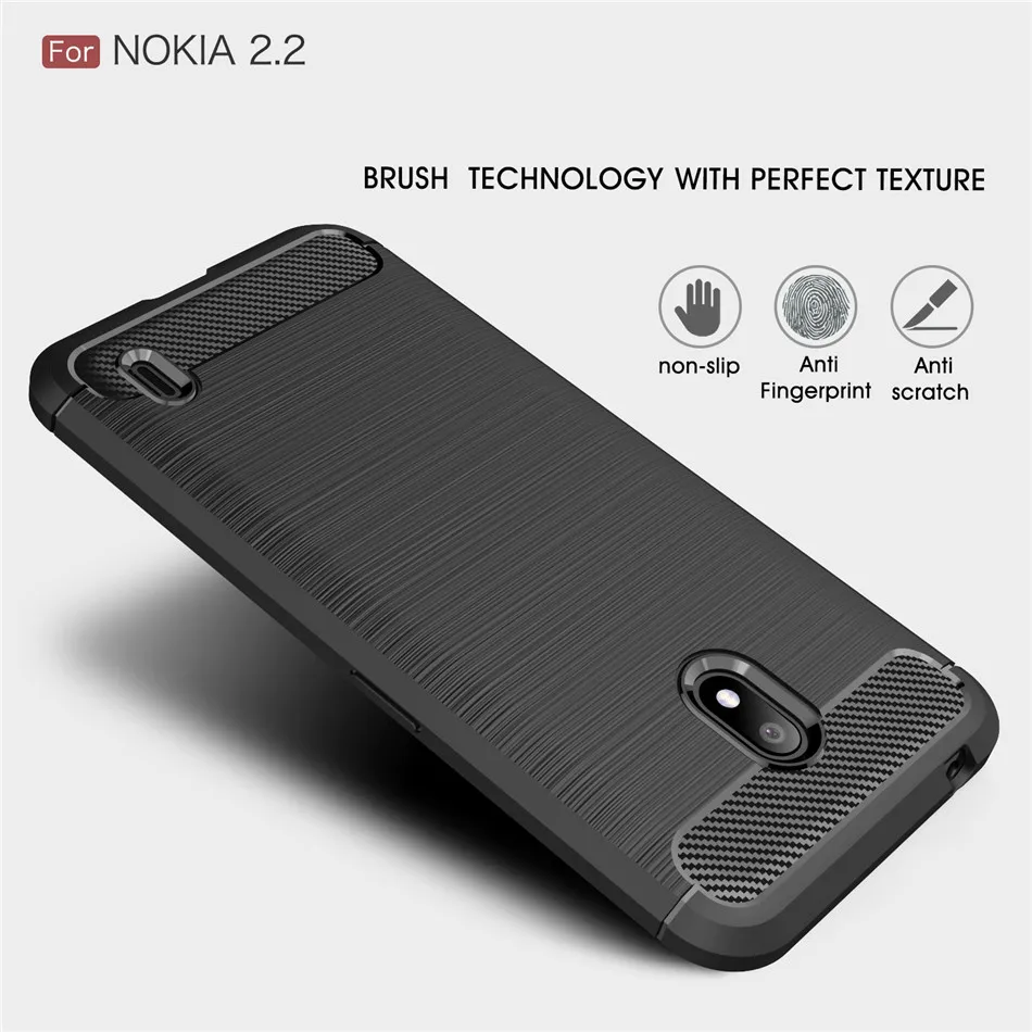 Силиконовый чехол для Nokia 2 ударопрочный из углеродного волокна и ТПУ 1 2V 2|Бамперы|