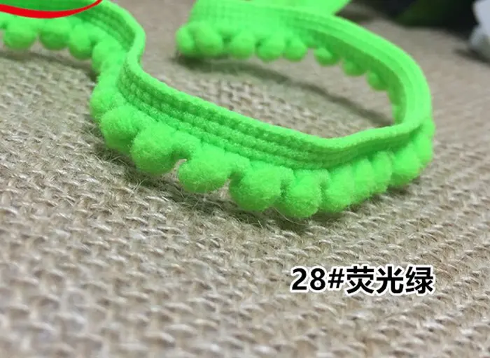 Дешевая кружевная лента с помпонами цветная 11 мм широкая кисточка аксессуары для