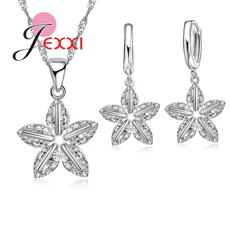 Классический ювелирный набор из кристаллов с пятиконечной звездой для женщин