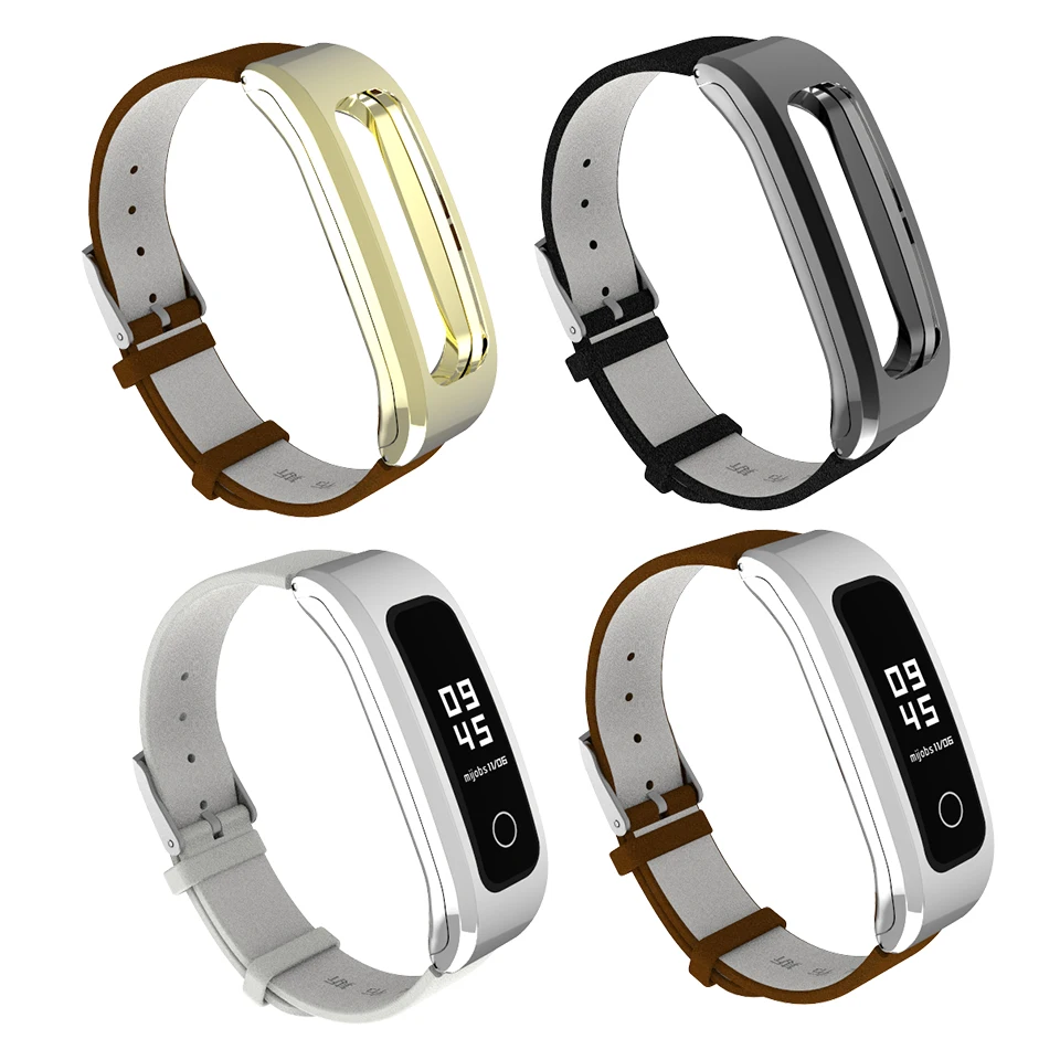 Mijobs пояса из натуральной кожи ремешок для huawei Honor Band 4 бег ремешок часы браслет для Honor Band 4 бег умный Браслет