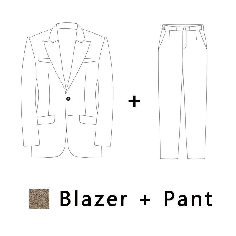 KhakiBlazer and pant Коричневый Дизайнерский Костюм с узором в елочку, мужские вечерние костюмы, смокинг, Свадебные Мужские костюмы для жениха, мужские костюмы, Para Fiesta 6xl - Цвет: KhakiBlazer and pant