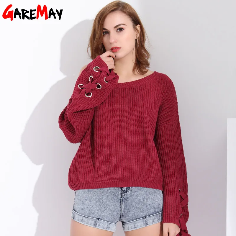 Knitting Sweater Women Pull Femme Loose Jumper Sweaters And Pullover Female Autumn Knit Casual Manche Longue Tops GAREMAY | Женская