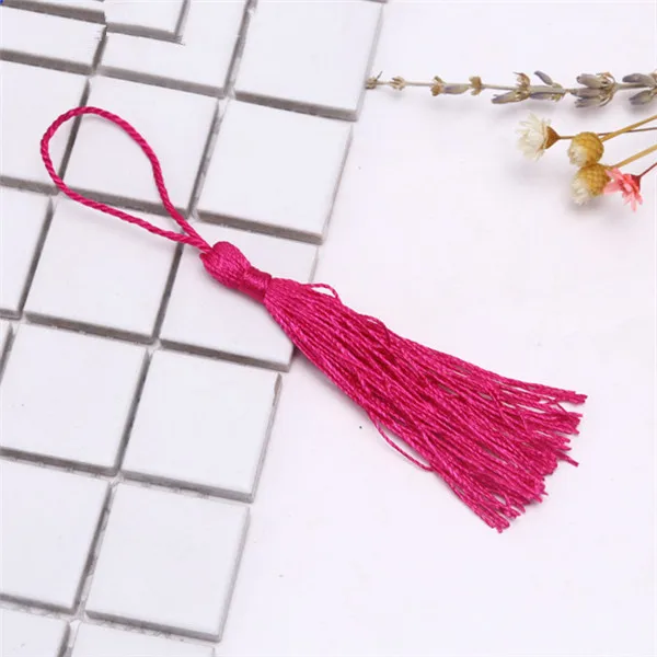 Rose red Tassels 30 шт. полиэстер пушистые кисточки бахрома Кулон DIY Материал цветной шнур кисточки отделка дома вечерние украшения кисточки ленты аксессуары - Цвет: Rose red Tassels