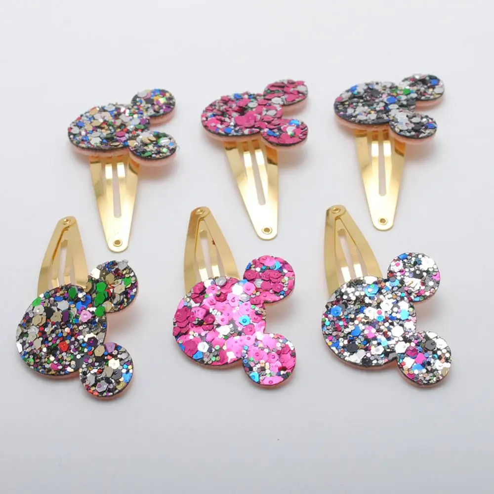 3 Pair Hairclips 6 шт./лот, дизайн, заколки для волос Corea для девочек, детские блестящие заколки для волос, заколка для волос с изображением звезд, сердечек, ушей МИККИ, короны, позолоченная заколка для волос - Цвет: 3 Pair Hairclips
