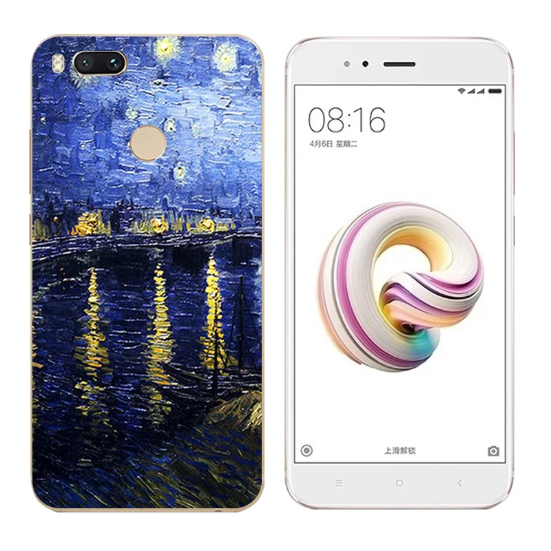 5 &quotдля Xiaomi Mi A1/Mi 5X чехлы для телефонов из мягкого ТПУ с принтом сосны Mi5X A1 черный