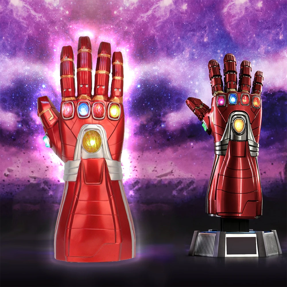 Мстители: Endgame Infinity Gauntlet светодиодные перчатки Железного человека латексная