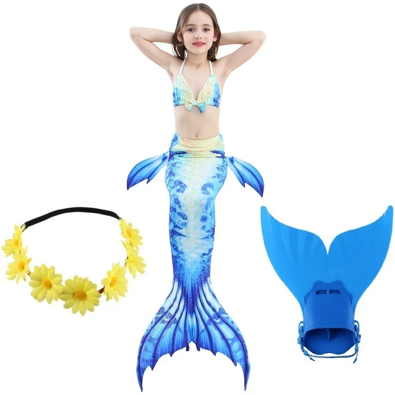 Купальный костюм для девочек 4 шт./компл. хвост русалки с моноластами детский
