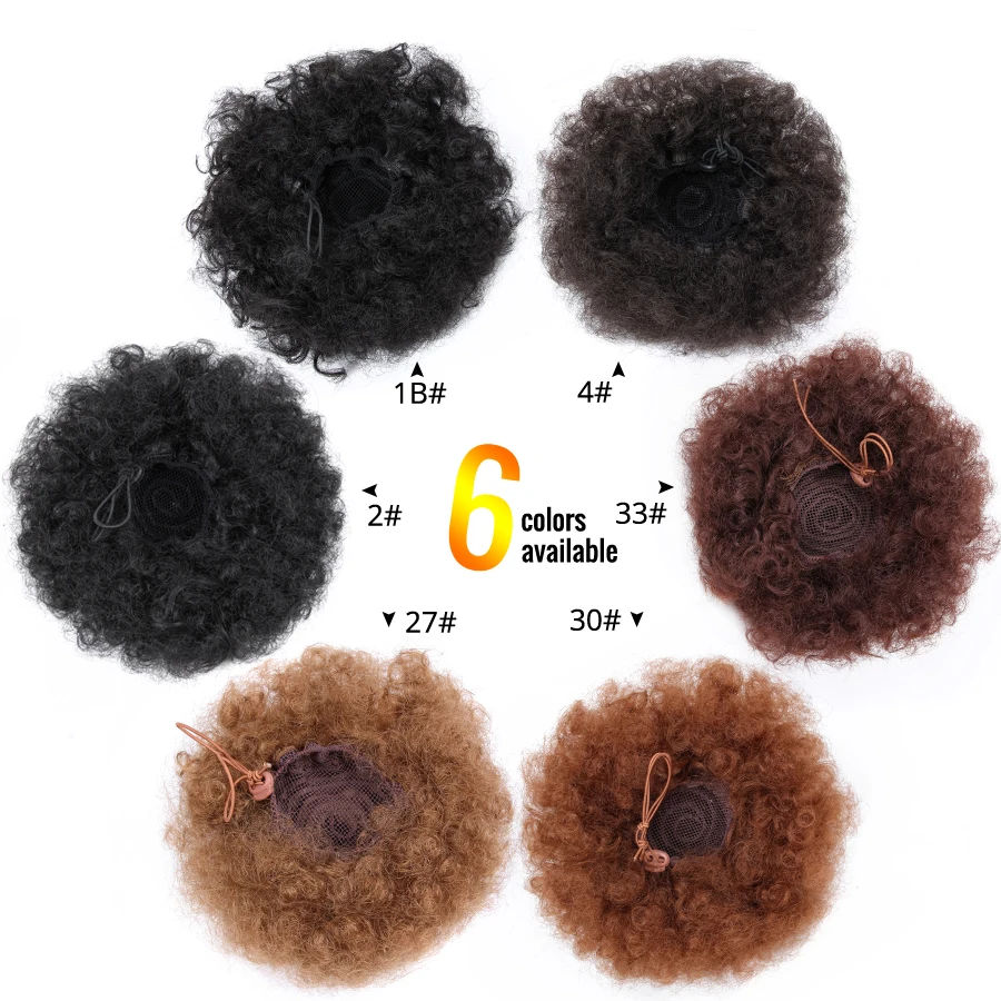Leeons Synthetic Claw Clip Ponytail Hair Extensions Drawstring Natural Hair Ponytail Pony Tail Puff Hair Kinky Straight Ponytail