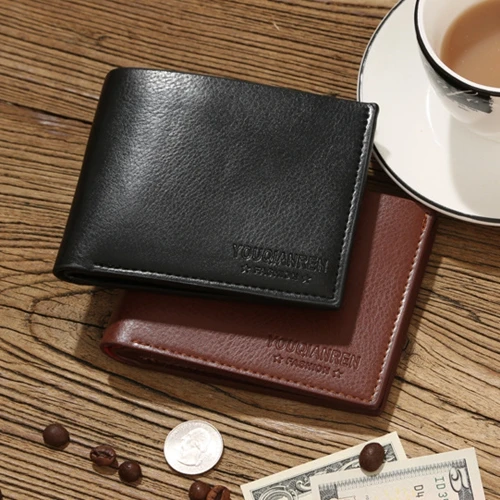 Маленький мужской кошелек 2016 Новые короткие кожаные мужские кошельки Женский из