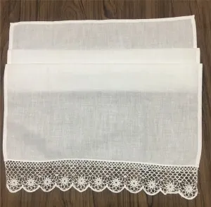 Set of 12 Home Garden Hand Towels Linen Lace Border Tea Towel 14X22-inch Cleaning Cloth Guest Dish Kitchen Bathroom | Аксессуары для
