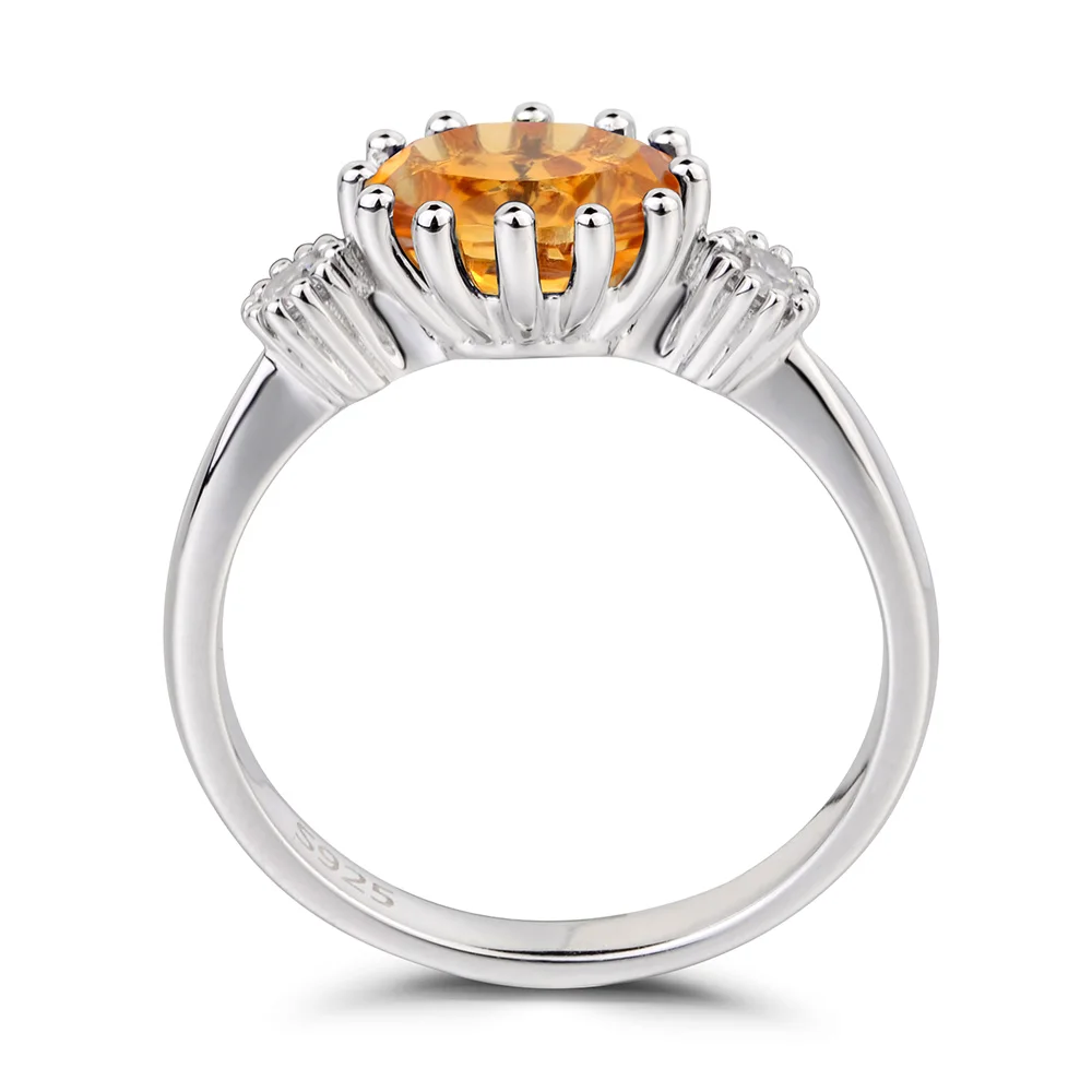 Украшения leige кольцо с натуральным цитрином обручальное овальное желтым