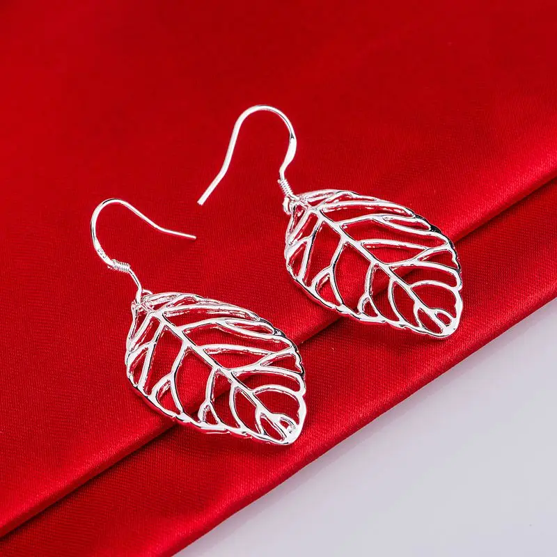 Silver Plated earrings fashion jewelry leafy floristic fresh /cguakyba dycampja LQ-E247 | Украшения и аксессуары