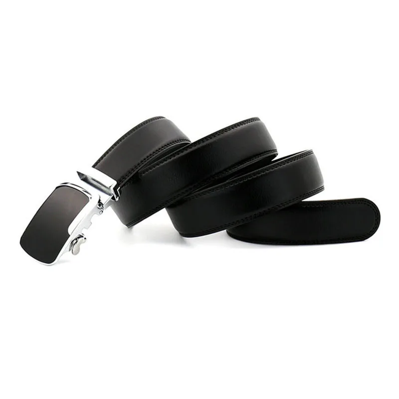 Black Men Belt Cow Genuine Leather Belts For Automatic Alloy Buckle Male Strap Cowhide Fashion Style New Waist Straps | Аксессуары для